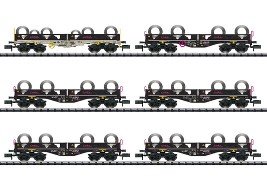 Minitrix PKP Sgmmnss Coil Transport Wagon Set (5) VI N Gauge 15080