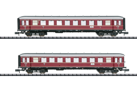 Trix 15406  DB C4ylb-43.52 3rd Class Red Bamberg Coach Set (2) III N Gauge