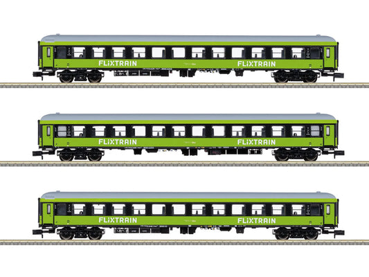 Minitrix Flixtrain 2nd Class Coach Set (3) VI M15462 N Gauge