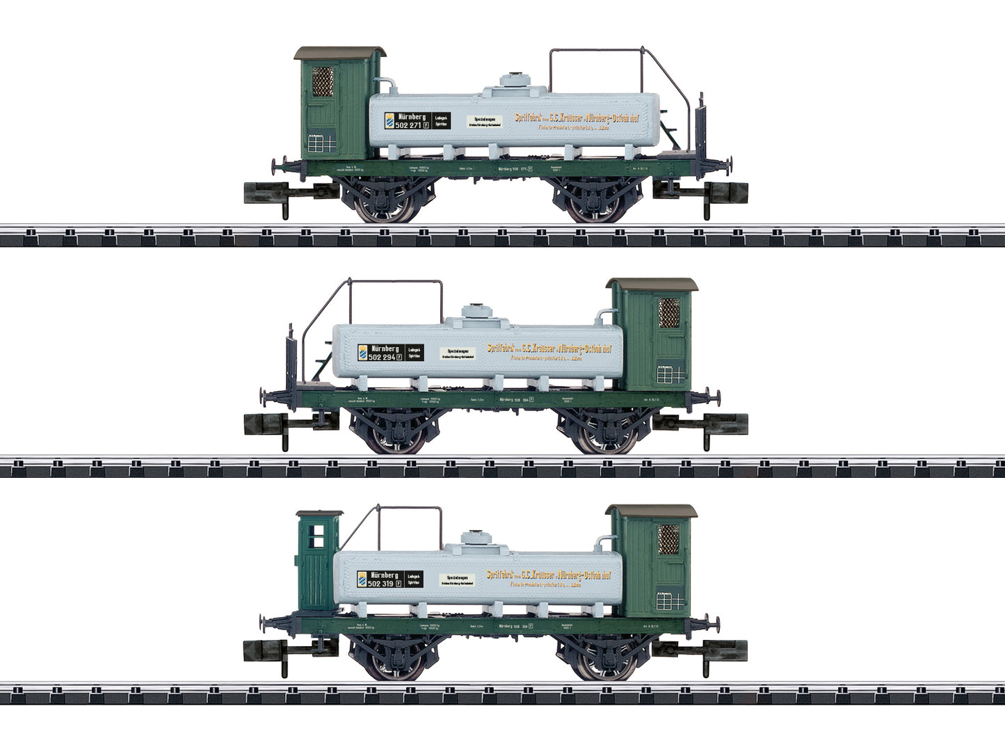 Minitrix KBayStsB Spirit Carrying Tank Wagon Set (3) I N Gauge M15464