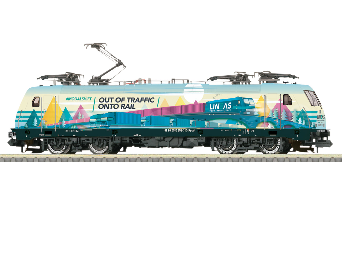Minitrix Railpool/Lineas BR186 252-3 Electric Loco VI (DCC-Sound) N Gauge M16877
