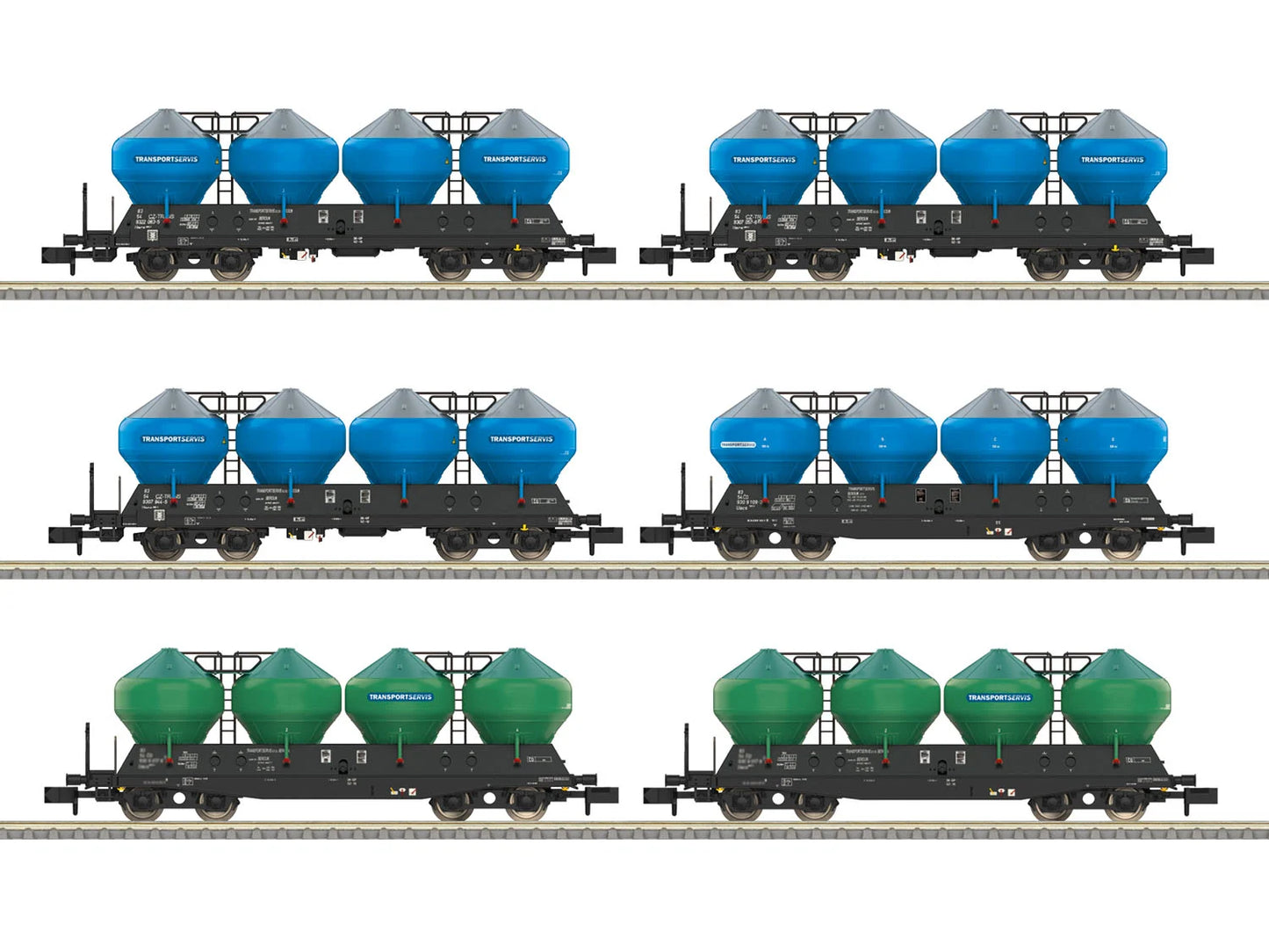 Minitrix M18301 Transportservis Uacs Silo Wagon Set (6) VI N Gauge