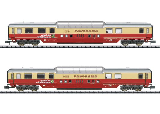 Trix 18712  Mittelthurgau Vista Dome Coach Set (2) IV N Gauge