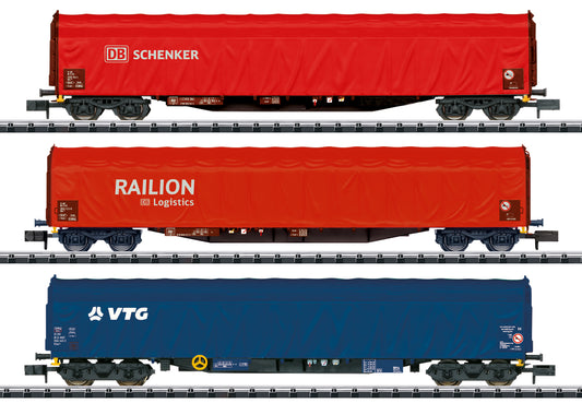 Trix 18801  DBAG Rils652 Sliding Tarpaulin Wagon Set (3) VI N Gauge
