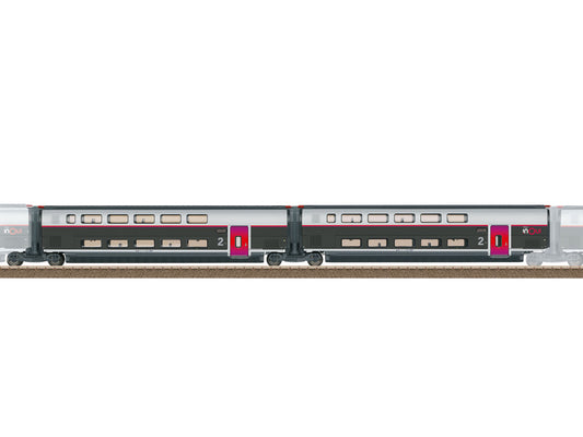 Trix M23188 SNCF INOUI Intermediate Coach Set 2 (2) VI HO Gauge