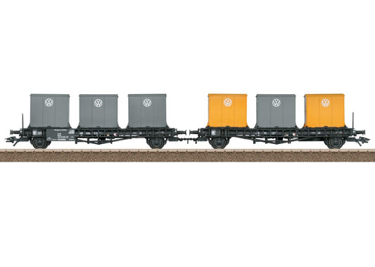 Trix 24161  DB Laabs VW Container Transport Wagon Set (2) IV HO