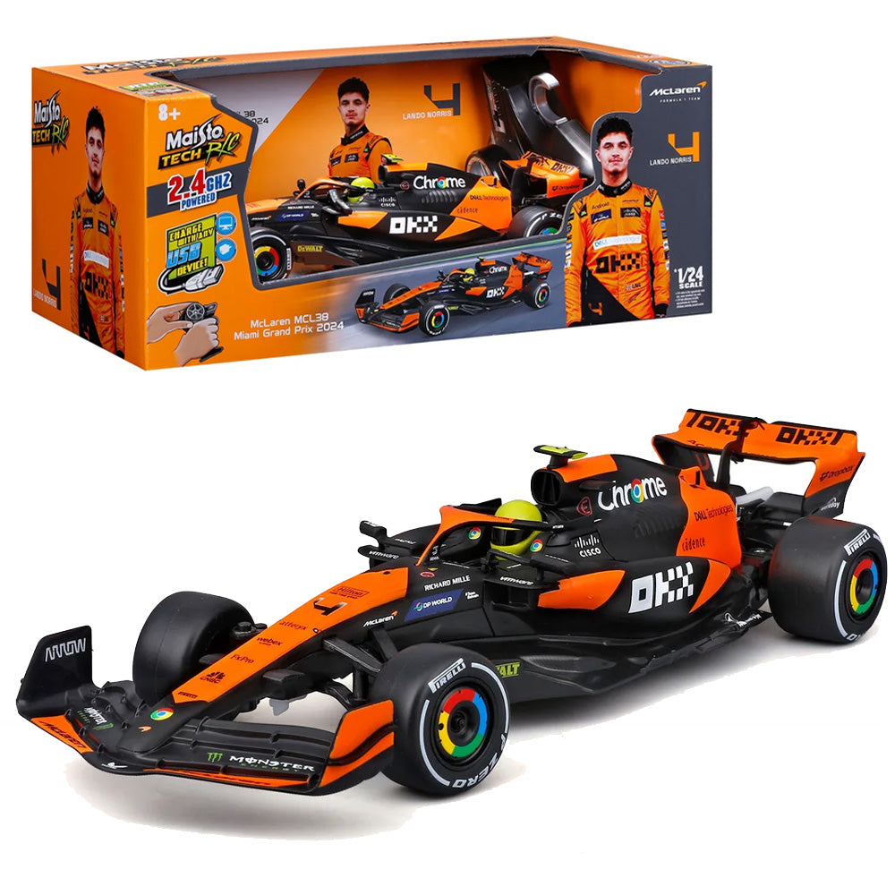 Maisto F1 McLaren 2024 Lando Norris 2.4GHz 1:24 Premium RC Car M82359N
