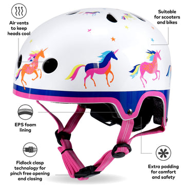 Micro Unicorn Deluxe Printed Helmet Medium 55-58cm for Scooters & Bikes