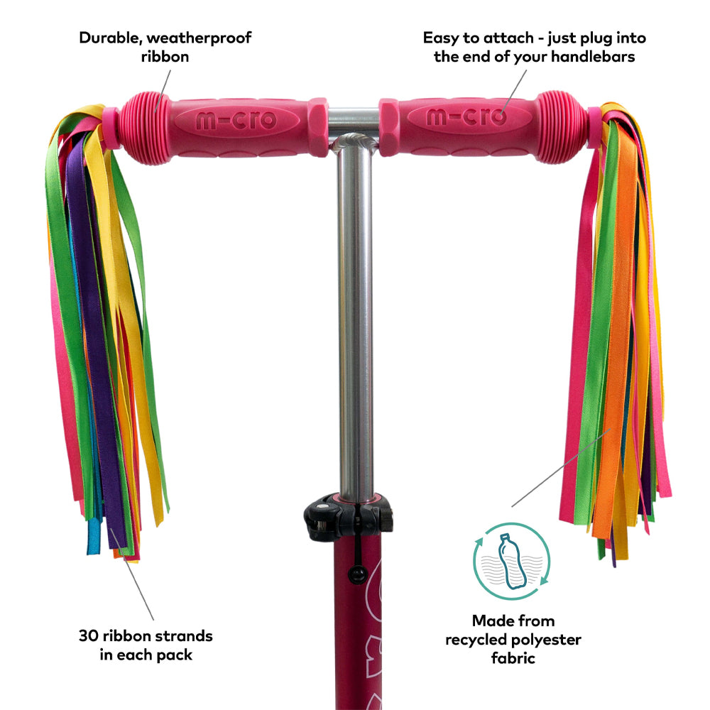 Micro Eco Scooter Ribbons For Mini Maxi Cruiser Scooters Rainbow