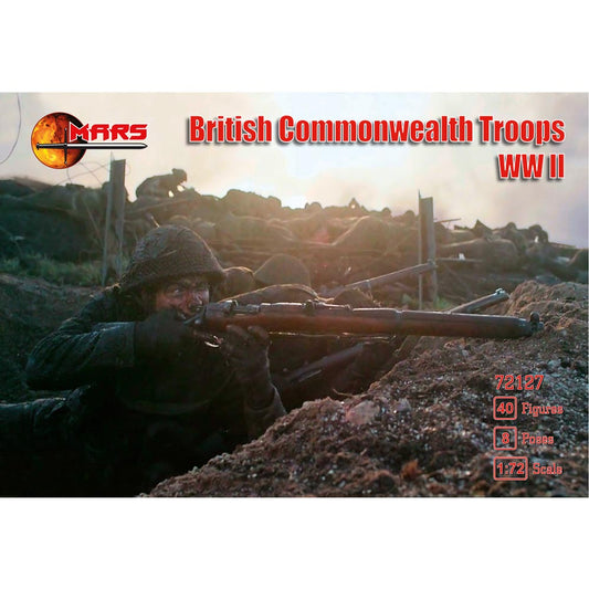 Mars 72127 British Commonwealth Troops WWII 40 Figures/8 Poses 1:72 Model Kit