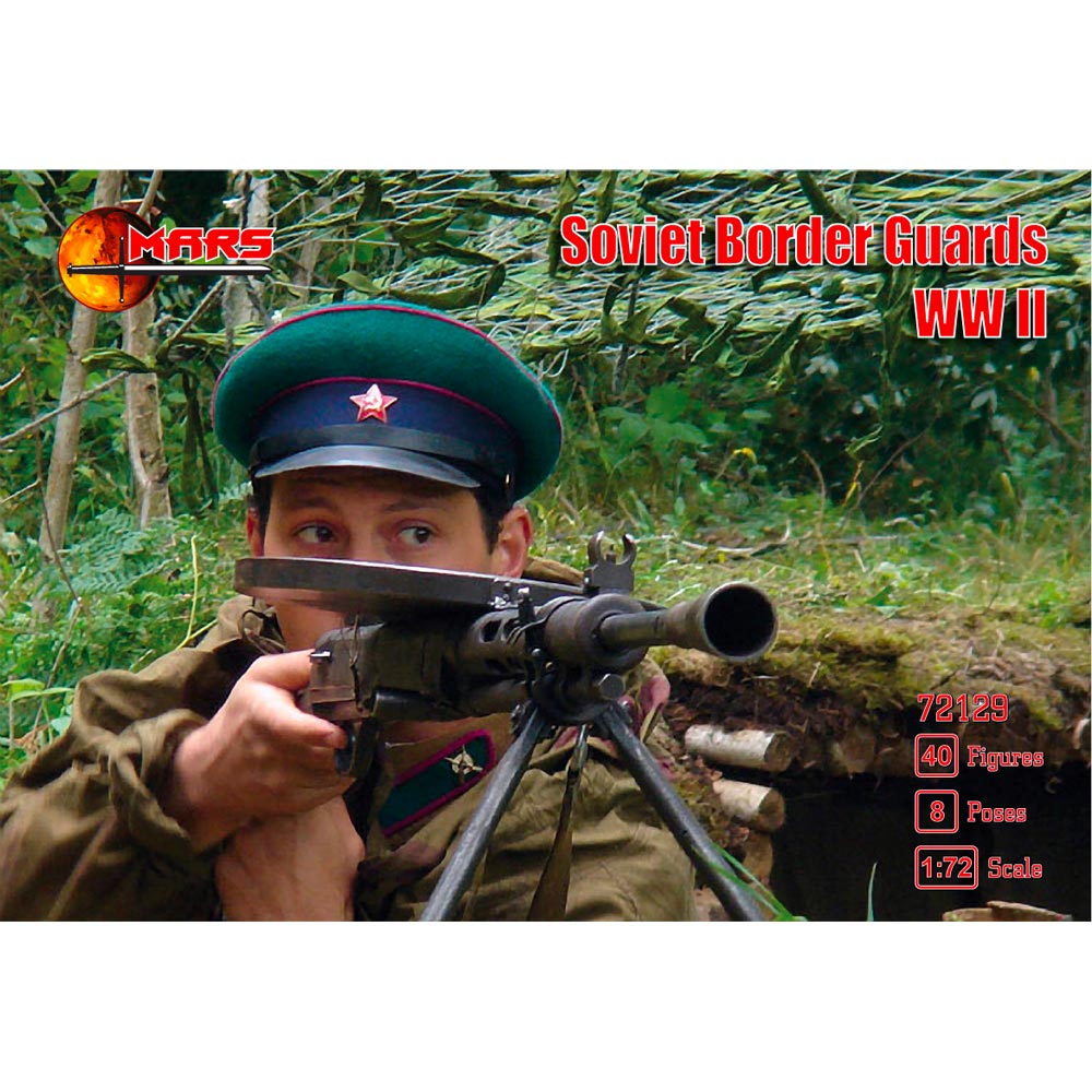 Mars 72129 Soviet Border Guards WWII 40 Figures 8 Poses 1:72 Model Kit