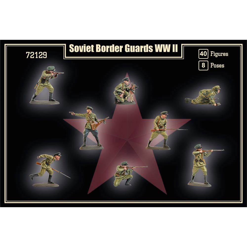 Mars 72129 Soviet Border Guards WWII 40 Figures 8 Poses 1:72 Model Kit