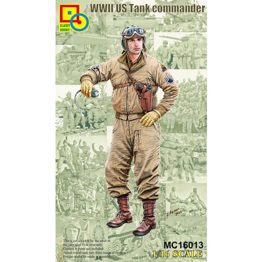 Classy Hobby WWII US Tank Commander 1:16 Model Kit MC16013