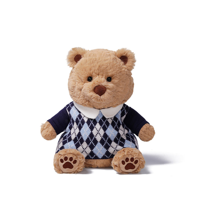 McHugs Argyle Sweater Raffles Bear Plush Soft Toy