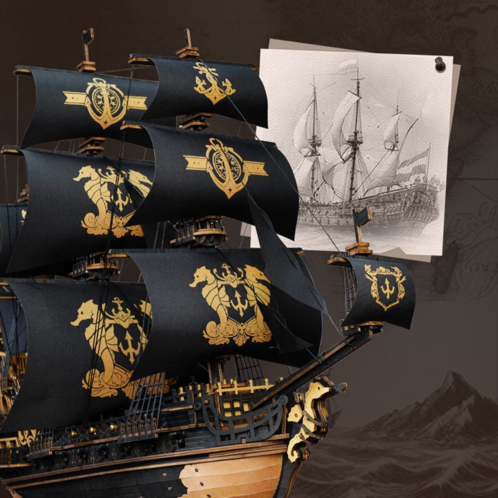 ROKR The Seahorse Barque 3D Wooden Model MCB02 603pcs