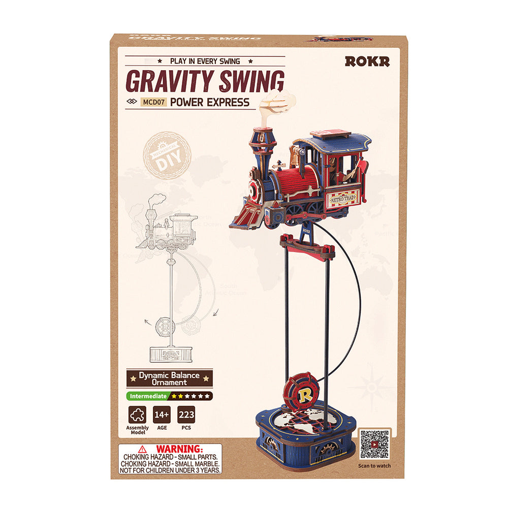 ROKR Power Express Pendulum Balance Toy 3D Puzzle Wooden Model Kit MCD07