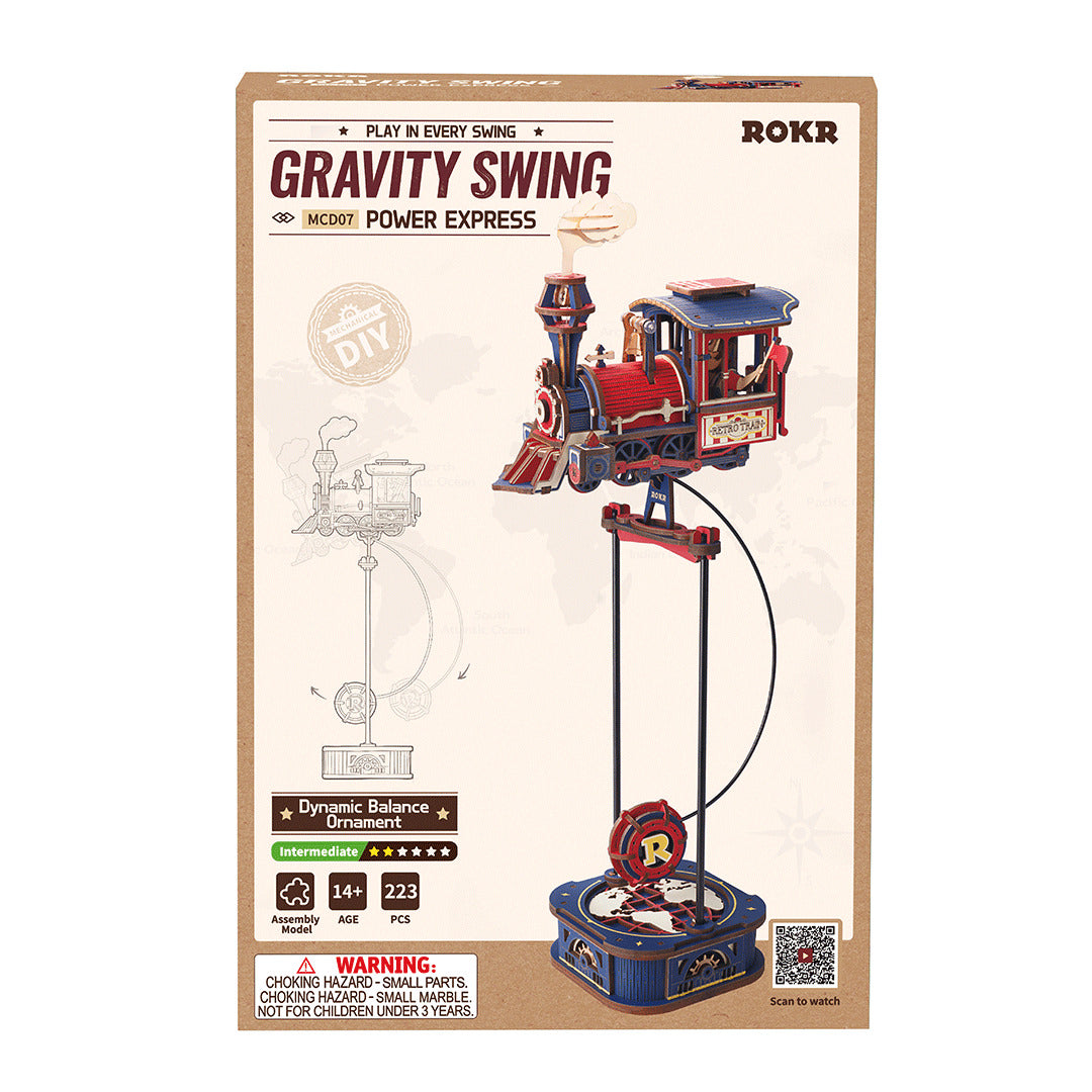 ROKR Power Express Pendulum Balance Toy 3D Puzzle Wooden Model Kit MCD07