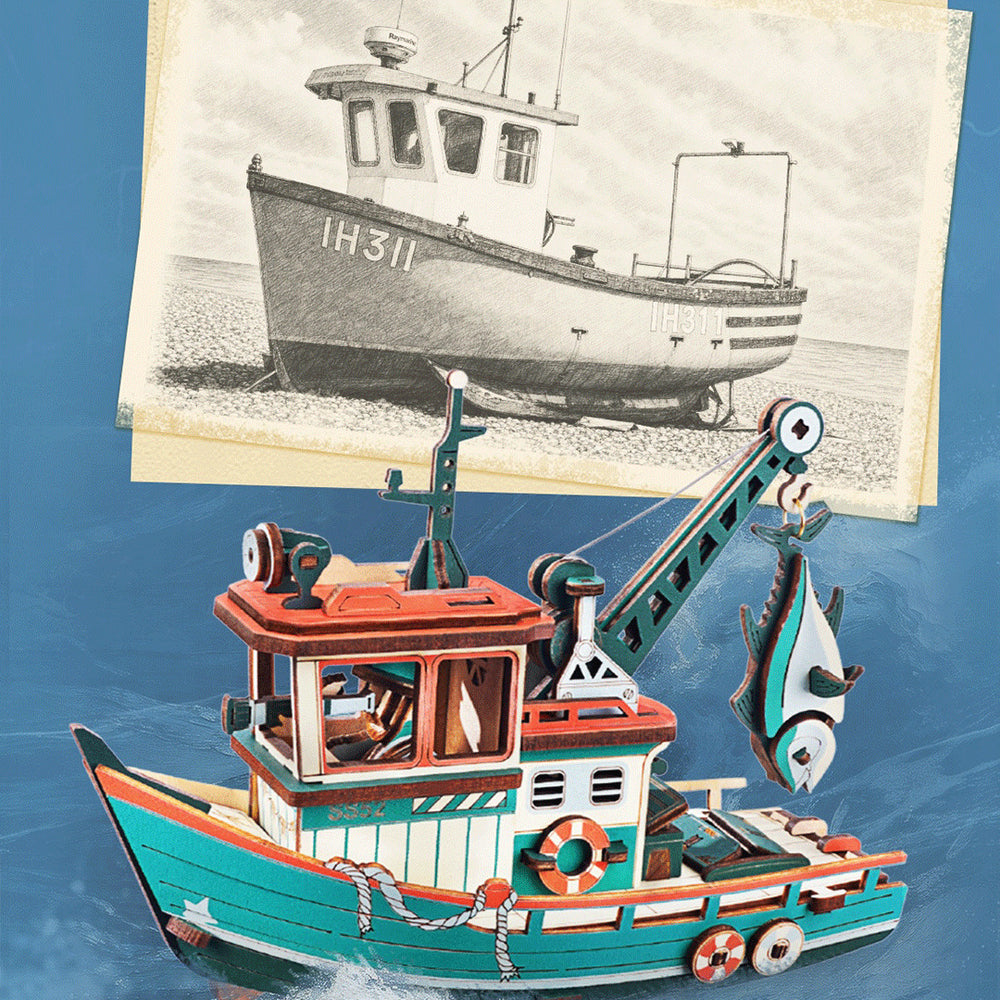 ROKR Lucky Trawler Pendulum Balance Toy 3D Puzzle Wooden Model Kit MCD08