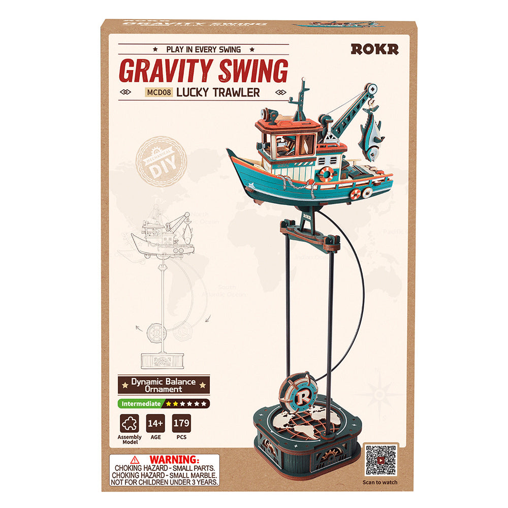 ROKR Lucky Trawler Pendulum Balance Toy 3D Puzzle Wooden Model Kit MCD08