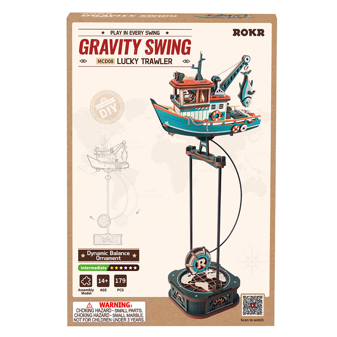 ROKR Lucky Trawler Pendulum Balance Toy 3D Puzzle Wooden Model Kit MCD08