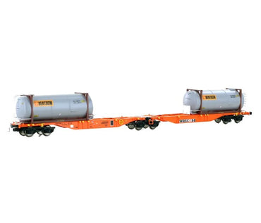 Mehano DB Cargo Sgkkms698 Flat Wagon w/Dachser Containers VI MEH28409 HO Gauge
