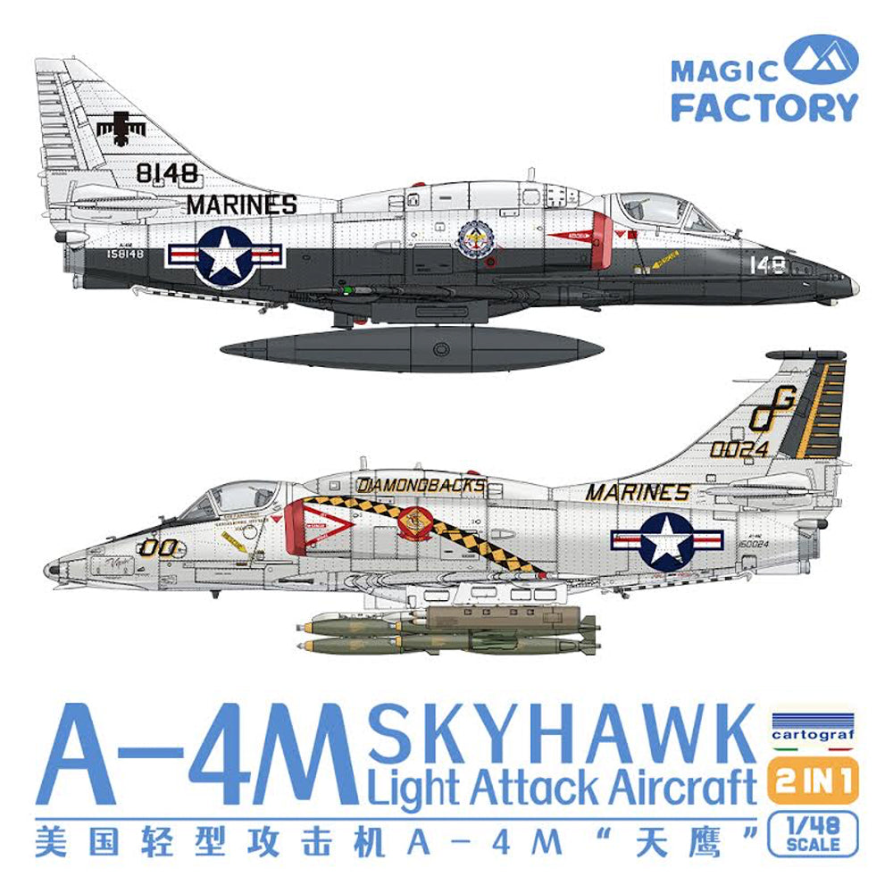 Magic Factory 5002 A-4M Skyhawk Light Attack Aircraft (2-in-1) 1:48 Model Kit