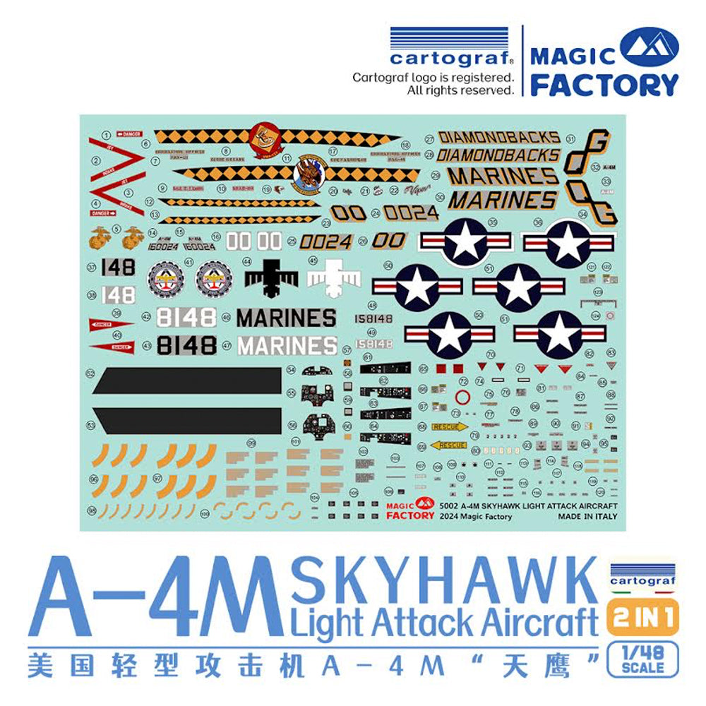 Magic Factory 5002 A-4M Skyhawk Light Attack Aircraft (2-in-1) 1:48 Model Kit