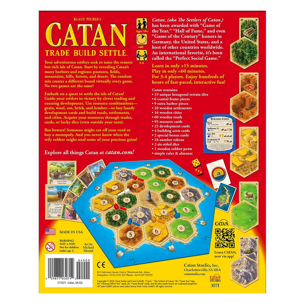 Catan - Board Game - Age 10+ - 3-4 Players - 60min