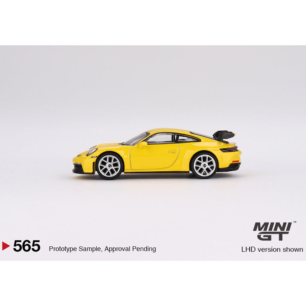 MiniGT Porsche 911 (992) GT3 Racing Yellow 1:64 Diecast Model MGT00565-R