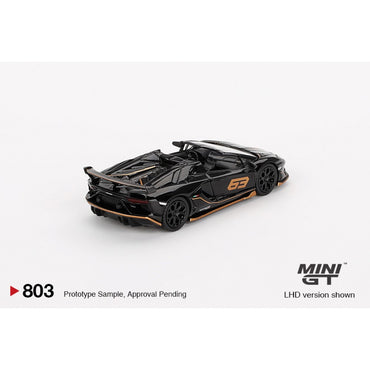 MiniGT Lamborghini Aventador SVJ 63 Roadster Nero Aldebaran 1:64 Model 803-L