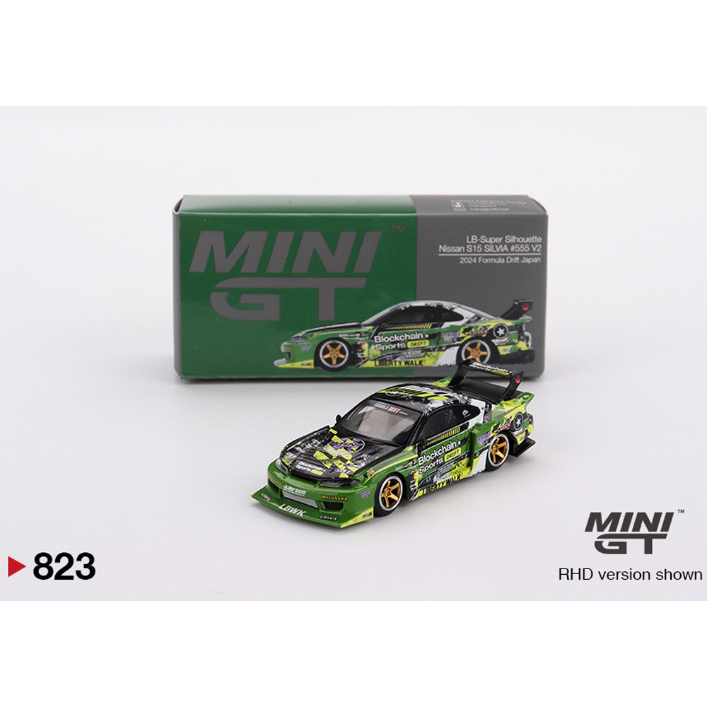 MiniGT Nissan LB-Super Silhouette S15 SILVIA #555 V2 2024 Formula Drift 1:64 823