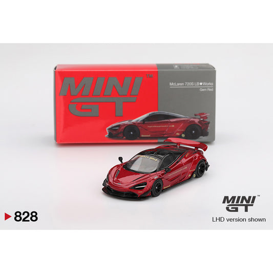 MiniGT McLaren 720S LB Works Gem Red 1:64 Diecast Car 828