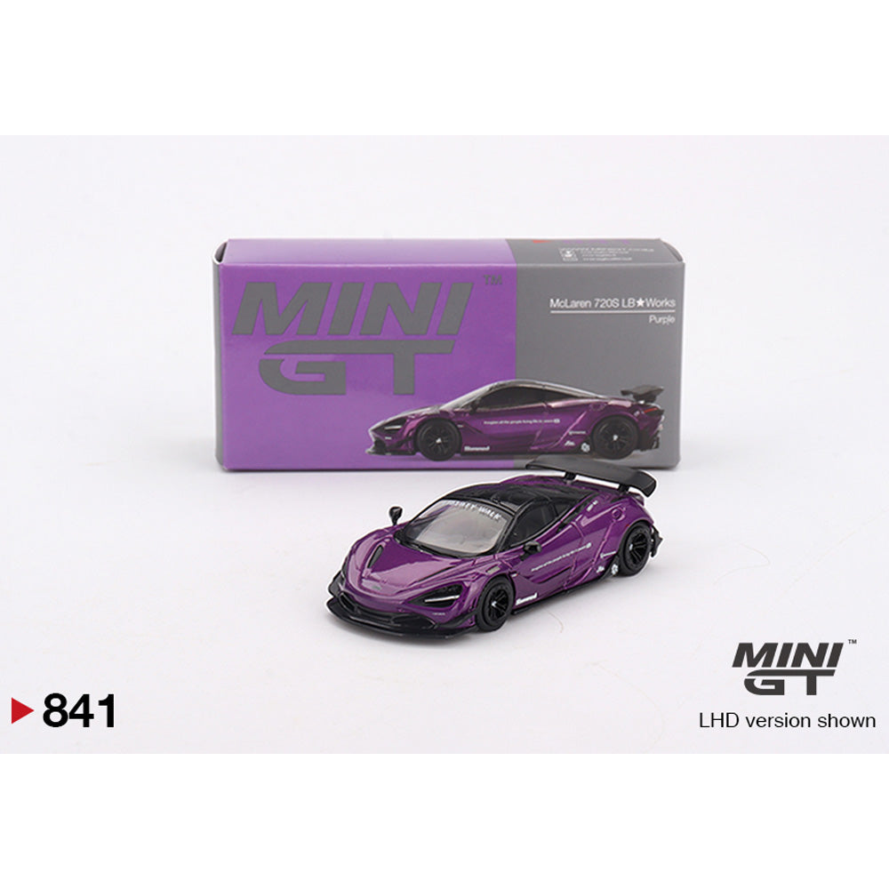 MiniGT McLaren 720S LB Works Purple 1:64 Diecast Car 841