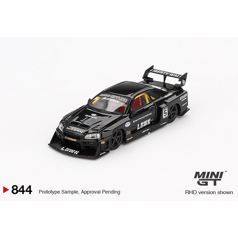 MiniGT Nissan LB-ER34 Super Silhouette Skyline Black 1:64 Diecast Car 844