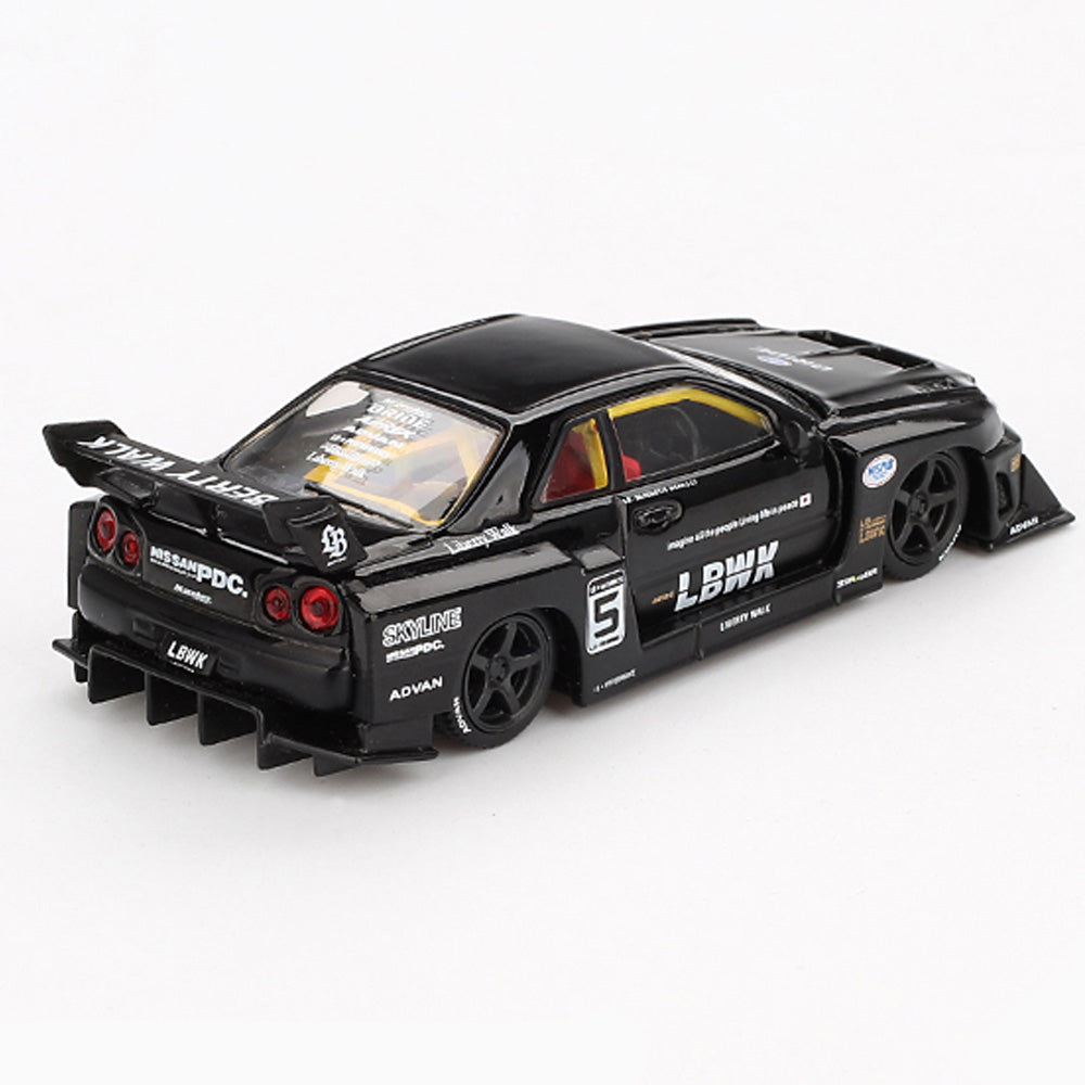 MiniGT Nissan LB ER34 Super Silhouette Skyline Black 1 64 Diecast Car minigt-nissan-lb-er34-super-silhouette-skyline-black-1-64-diecast-car