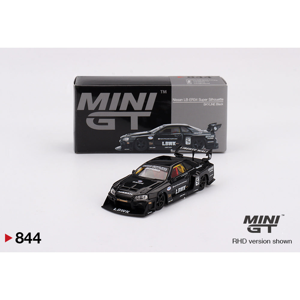 MiniGT Nissan LB-ER34 Super Silhouette SKYLINE Black 1:64 Diecast Model 844
