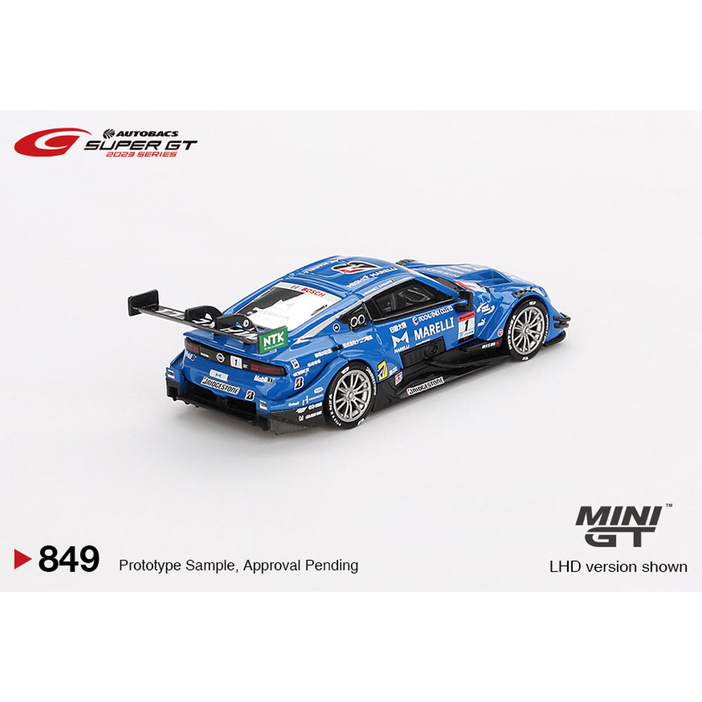 MiniGT Nissan Z GT500 #1 MARELLI IMPUL Z TEAM IMPUL '23 Super GT 1:64 Car 849-BL