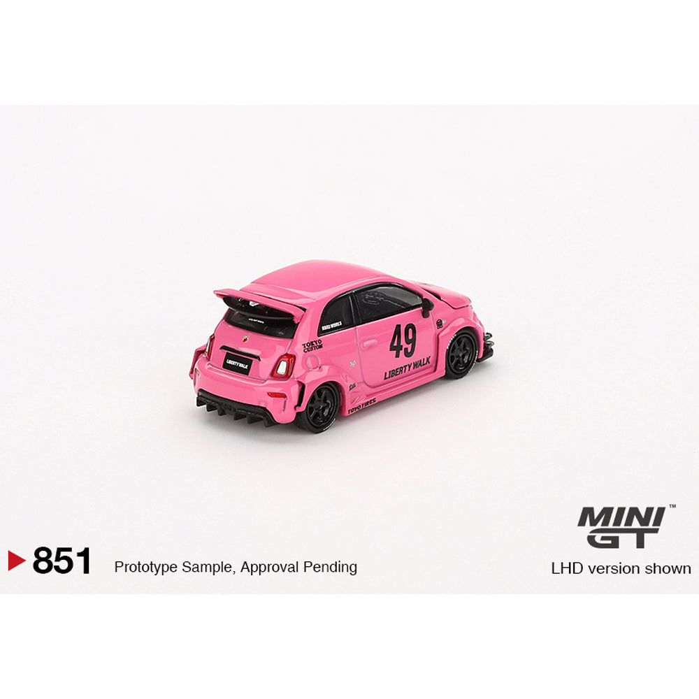MiniGT ABARTH 595 LB-WORKS x Abas Works Pink 1:64 Diecast Car 851-R