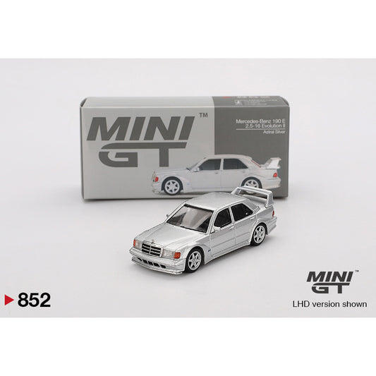 MiniGT Mercedes-Benz 190E 2.5-16 Evolution II Astral Silver 1:64 Diecast Car 852