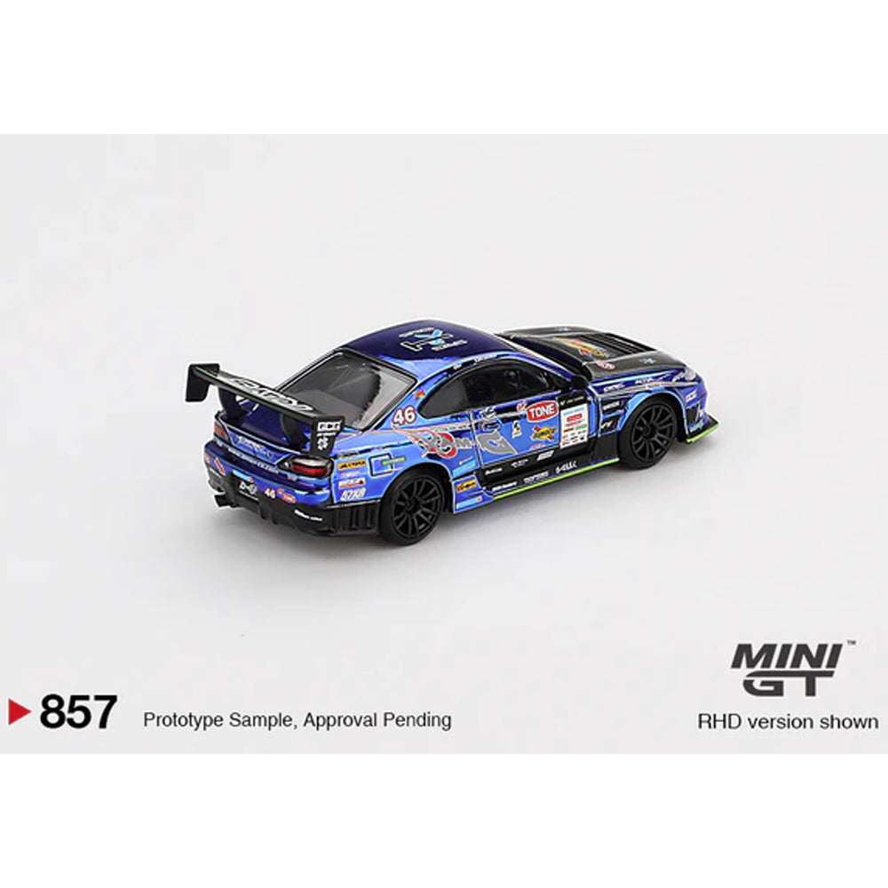 MiniGT Nissan Silvia (S15) D-MAX #46 2023 D1 Grand Prix 1:64 Diecast Car 857-BL