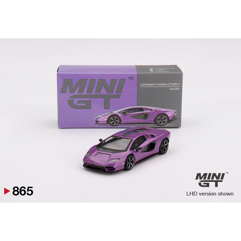 MiniGT Lamborghini Countach LPI 800-4 Viola 30th 1:64 Diecast Model 865 Blister