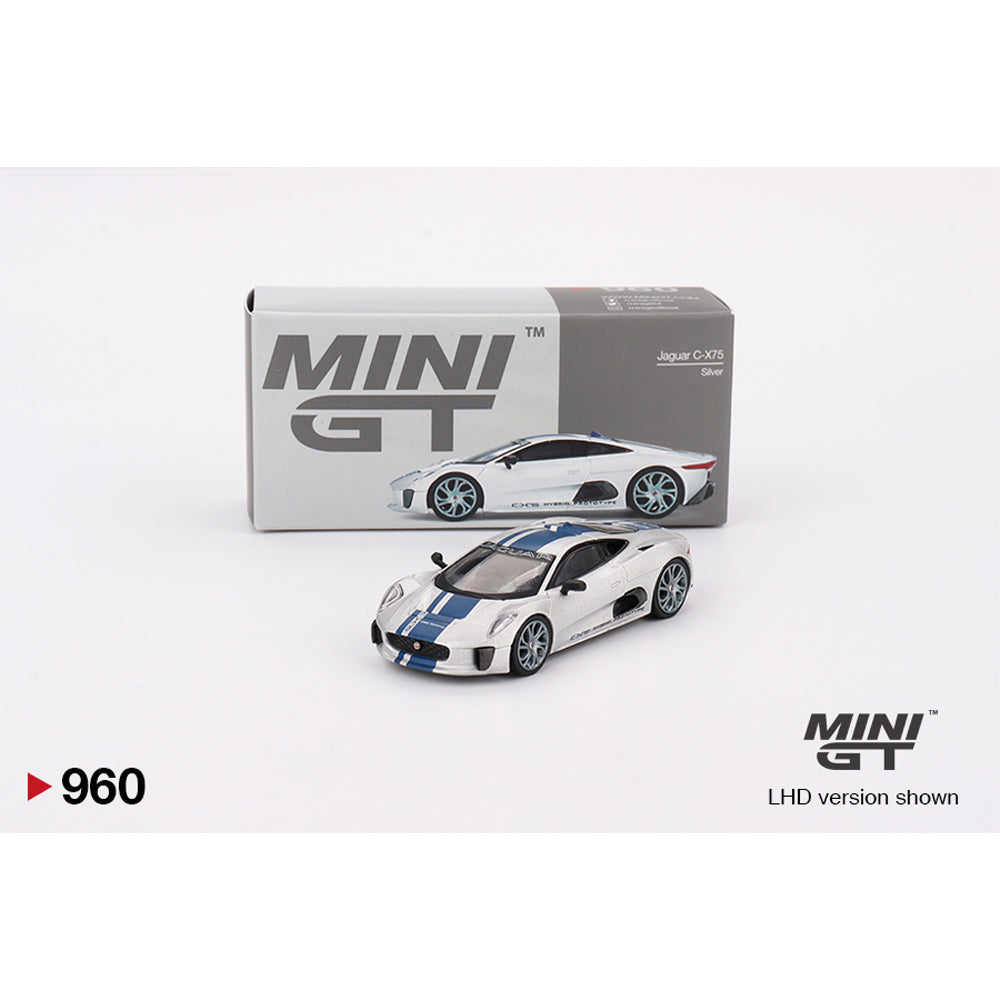 MiniGT Jaguar C-X75 Silver 1:64 Diecast Car 960