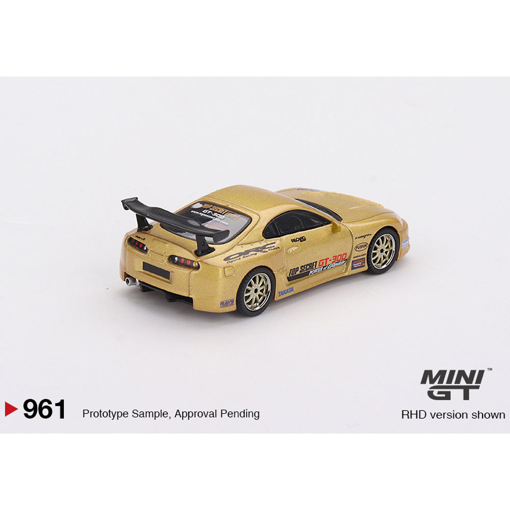 MiniGT Toyota Supra (A80) Top Secret GT-300 Gold 1:64 Diecast Car 961-R