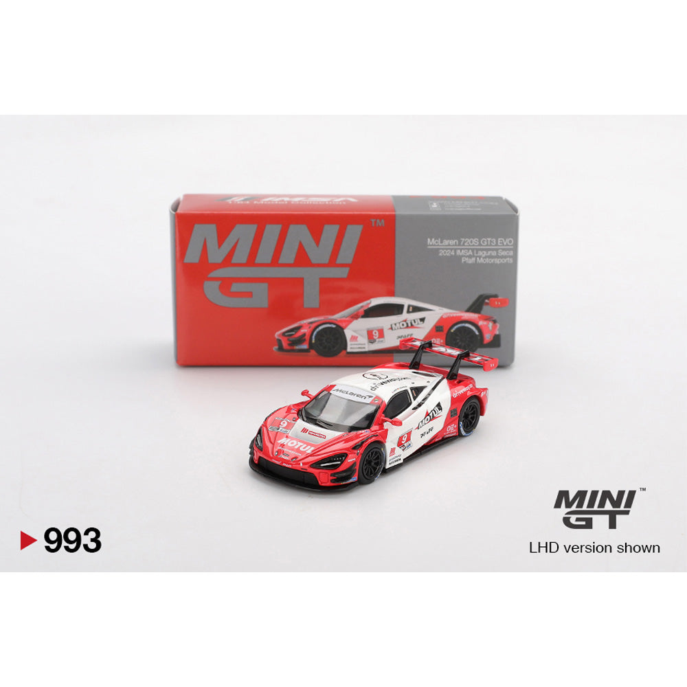 MiniGT McLaren 720S GT3 Evo Pfaff Motorsports 2024 IMSA Laguna Seca 1:64 Diecast