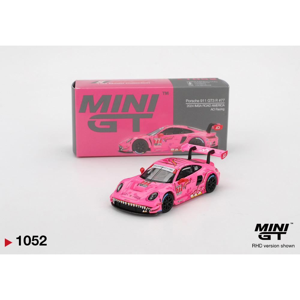 MiniGT Porsche 911 GT3 R #77 AO Racing 2024 IMSA Road America 1:64 Diecast 1052