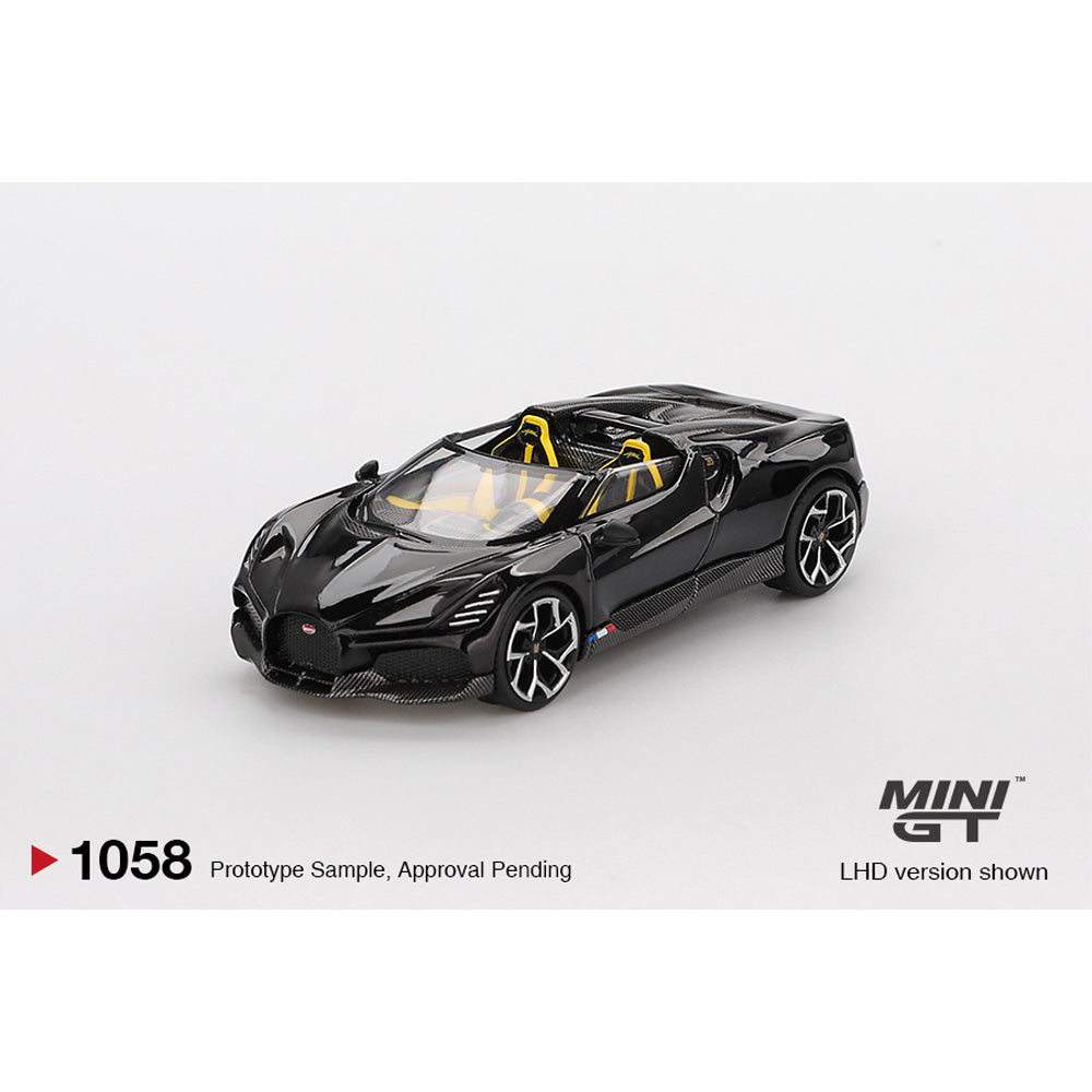 MiniGT Bugatti W16 Mistral Black 1:64 Diecast 1058