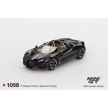 MiniGT Bugatti W16 Mistral Black 1:64 Diecast 1058