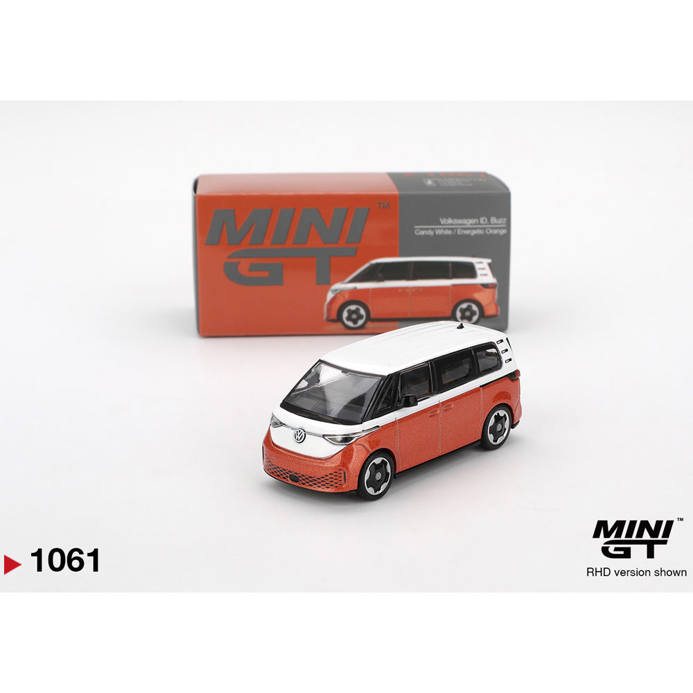 MiniGT Volkswagen ID.Buzz Candy White/Energetic Orange 1:64 Diecast Car 1061