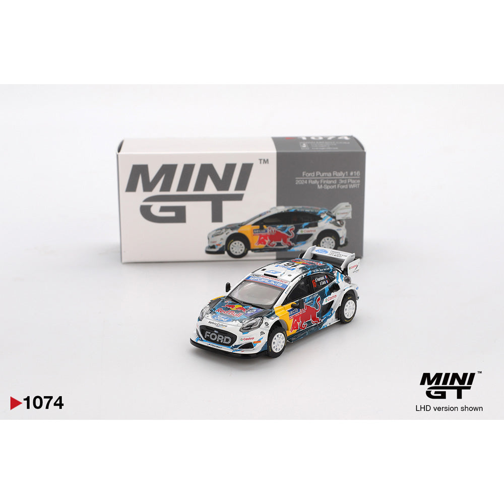 MiniGT Ford Puma Rally1 #16 M-Sport Ford WRT 2024 Finland 3rd 1:64 Car 1074