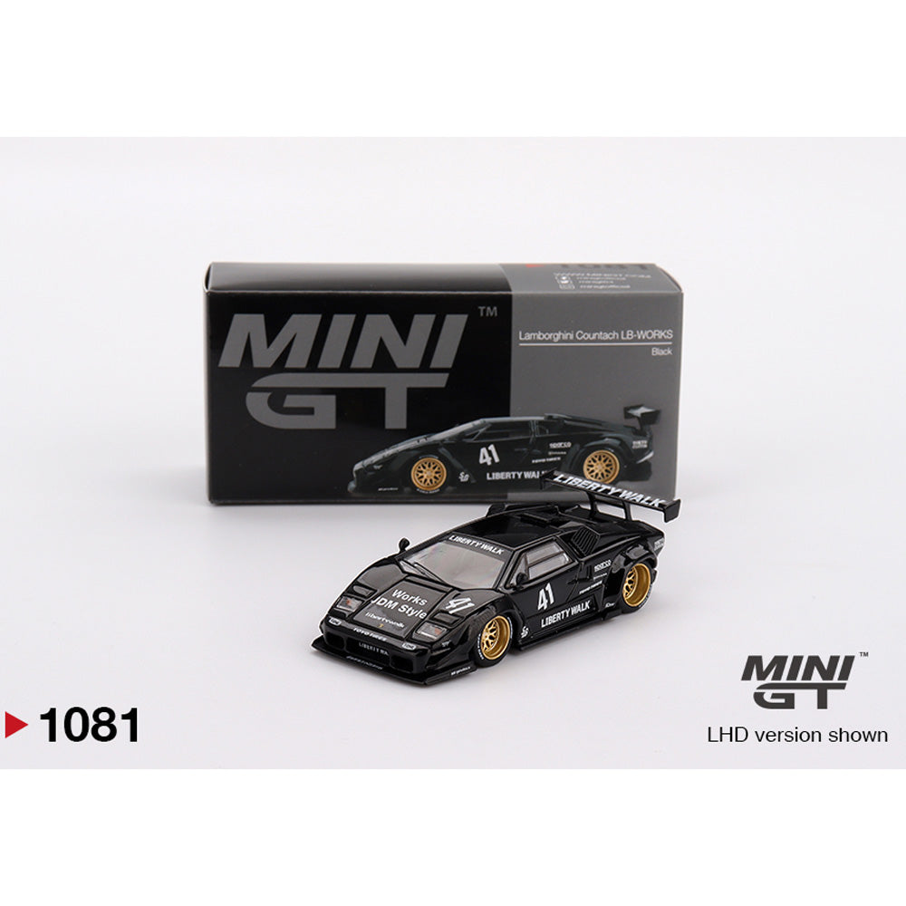 MiniGT Lamborghini Countach LB-WORKS Black 1:64 Diecast Car